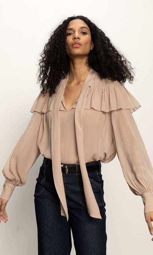 FADE INTO YOU RUFFLE BLOUSE