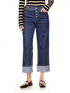 LUNA CUFFED DENIM PANT