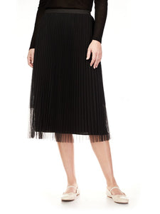 TULLE PLEATED MIDI SKIRT