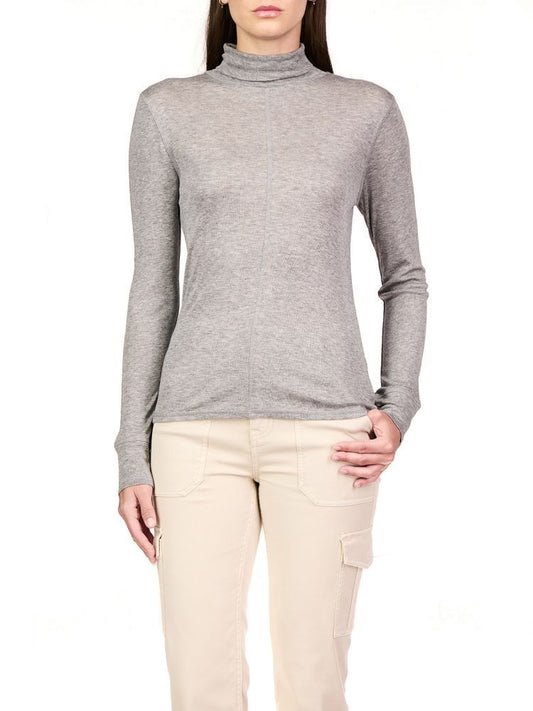 EXPOSED SEAMS MOCK NECK
