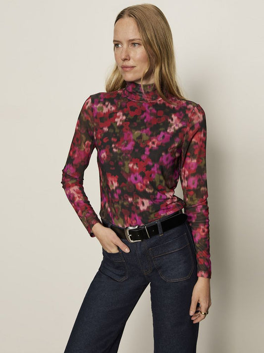 LONG SLEEVE MESH MOCK