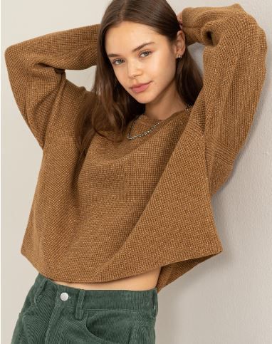 PRETTY PLEASED OVERSIZED RAGLAN SLEEVE SWEATER