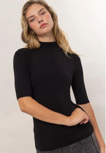 Load image into Gallery viewer, SHORT SLEEVE MOCK NECK KNIT TOP
