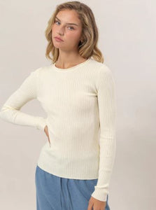 Classic Ribbed Long Sleeve Knit Top