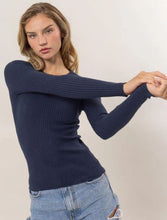 Load image into Gallery viewer, Classic Ribbed Long Sleeve Knit Top
