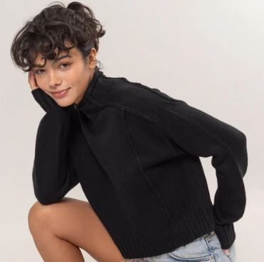 High Neck Reverse Seam Sweater