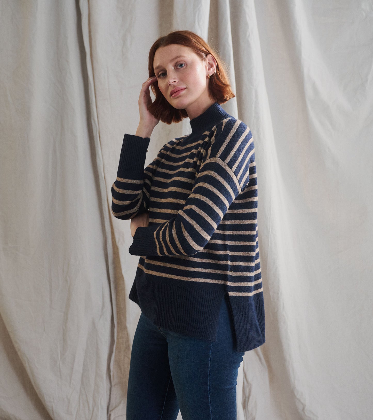 mock neck tunic