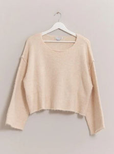 Melange Knit Boat Neck Sweater