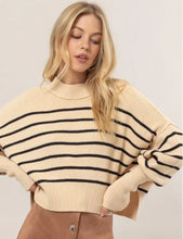 Load image into Gallery viewer, Mock Neck Striped Pullover Sweater
