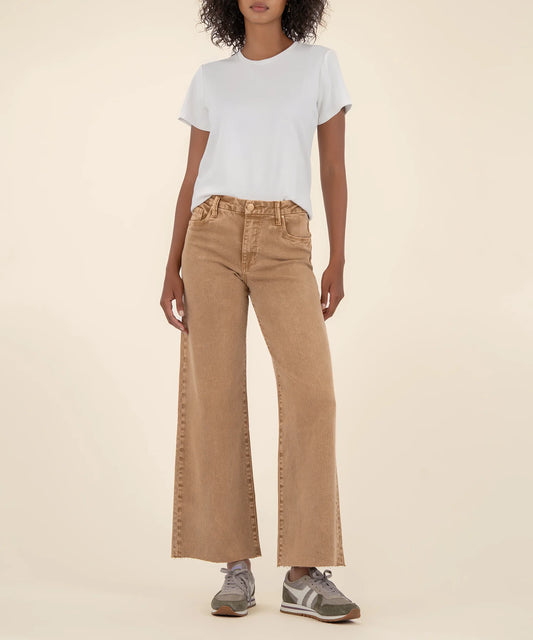 KUT MEG HIGH RISE FAB AB WIDE LEG RAW HEM-LONG INSEAM
