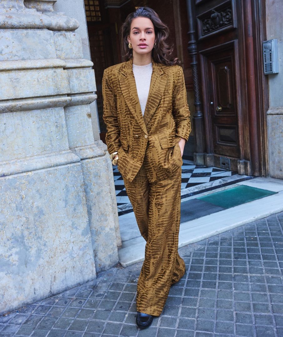 Blazer animal jacquard