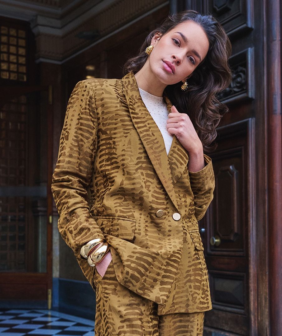 Blazer animal jacquard