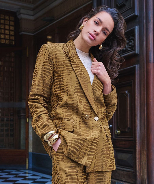 Blazer animal jacquard