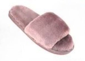 FAUX FUR SLIDE ON SLIPPERS