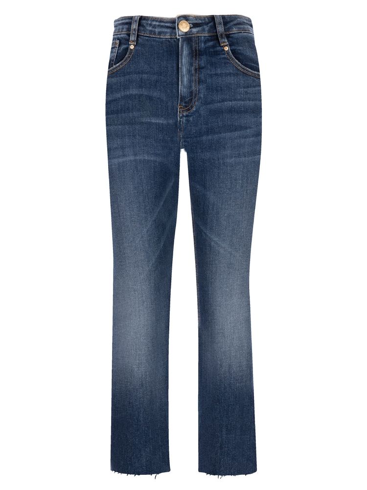 RACHAEL HIGH RISE FAB AB MOM RAW HEM