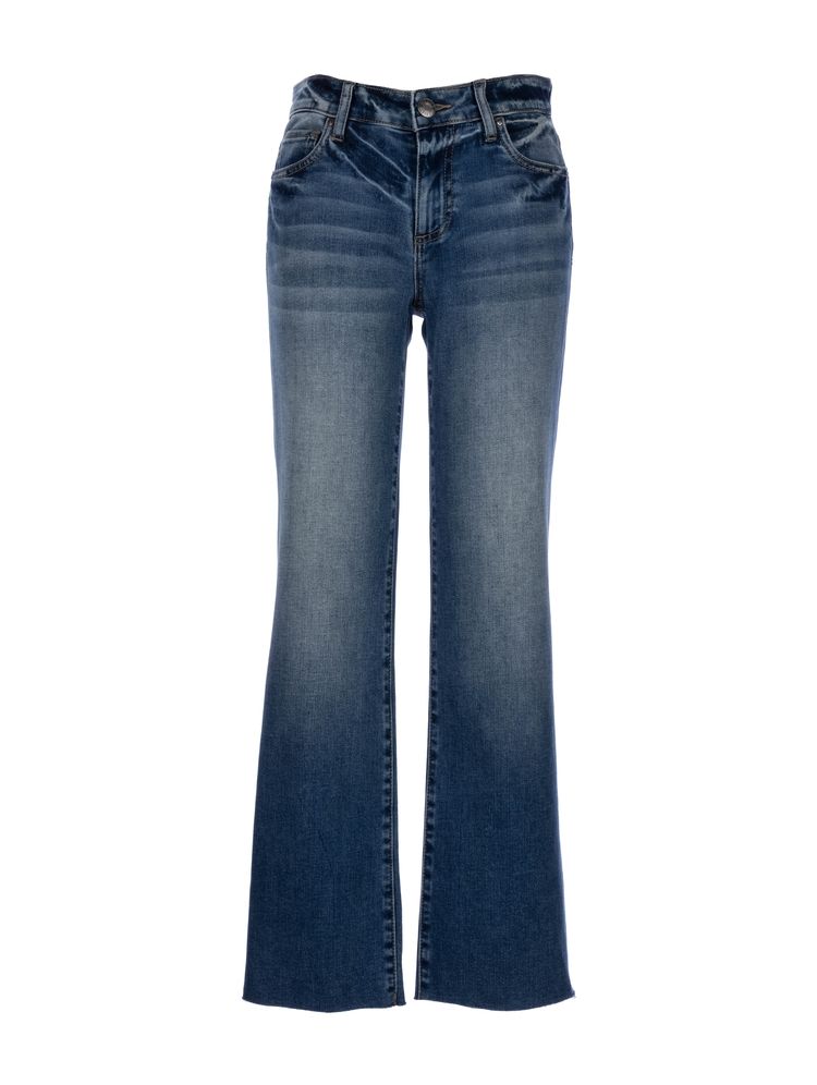 KELSEY HIGH RISE FAB AB ANKLE FLARE WITH RAW HEM