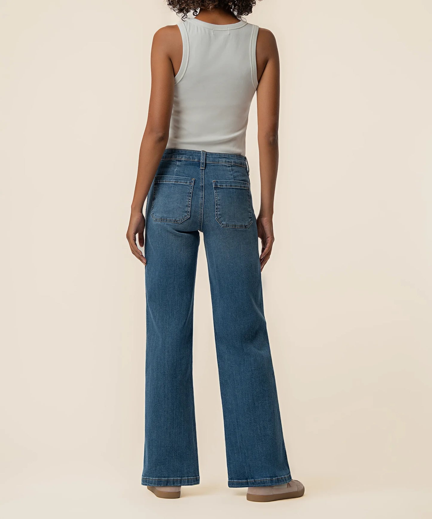 Jean High Rise Wide Leg Dip
