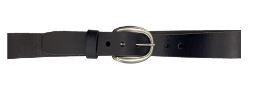 Smooth Leather Belt with an oval antique silver buckle