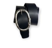 WIDE BELT W/ OVAL BUCKLE