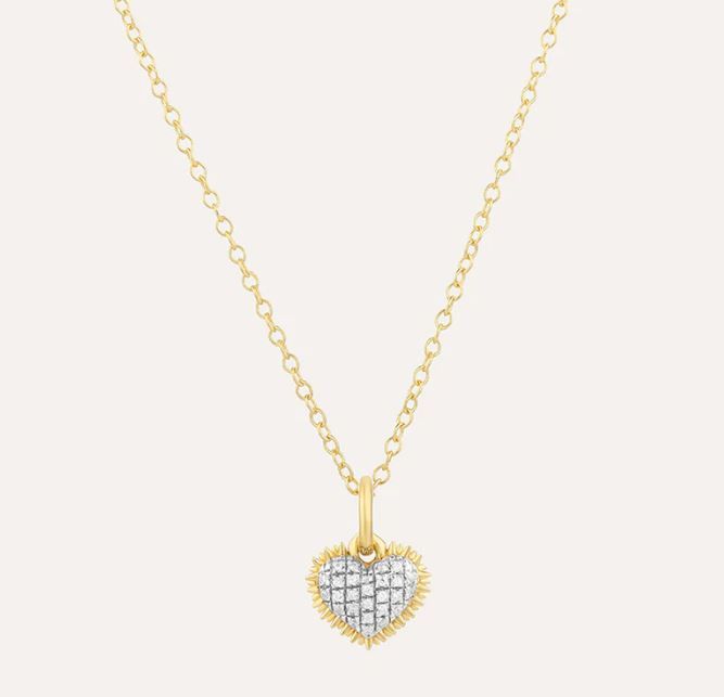 DIAMOND SPIKED HEART PENDANT NECKLACE