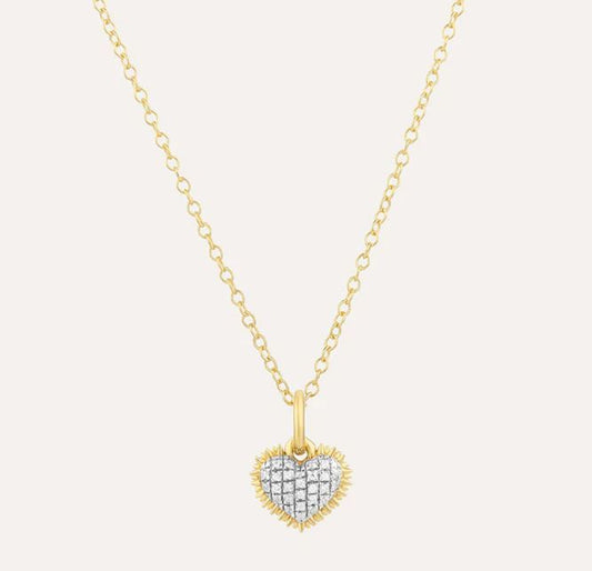 DIAMOND SPIKED HEART PENDANT NECKLACE