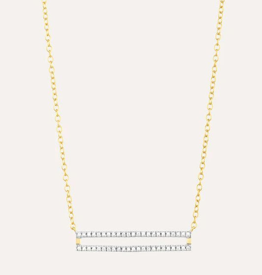 DIAMOND SET THE BAR PENDANT NECKLACE