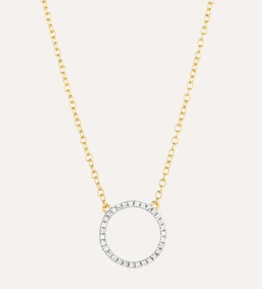 DIAMOND STANDING O PENDANT NECKLACE