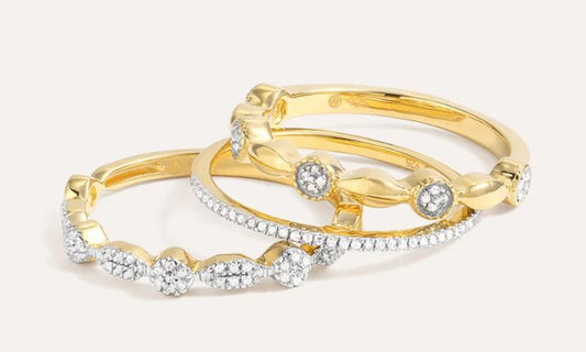 DIAMOND SHINY THREE STACKABLE RING