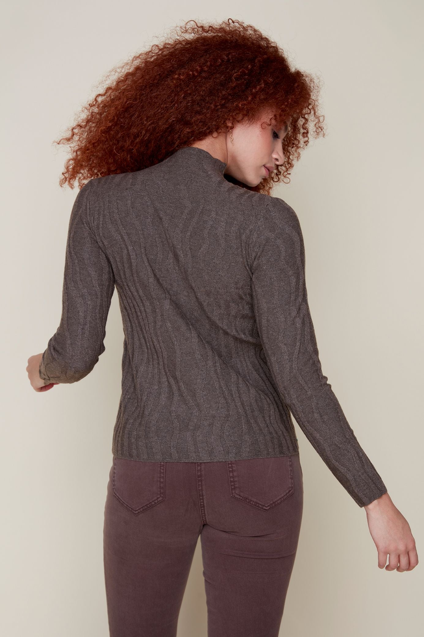 Mock Neck Fitted Sweater