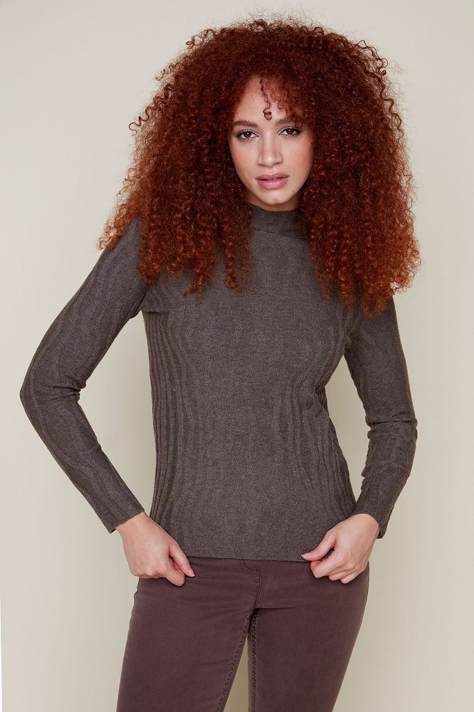 Mock Neck Fitted Sweater