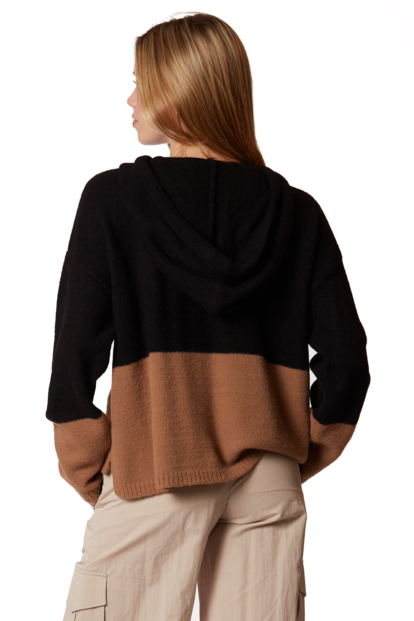 TWO TONE FUZZY HOODIE