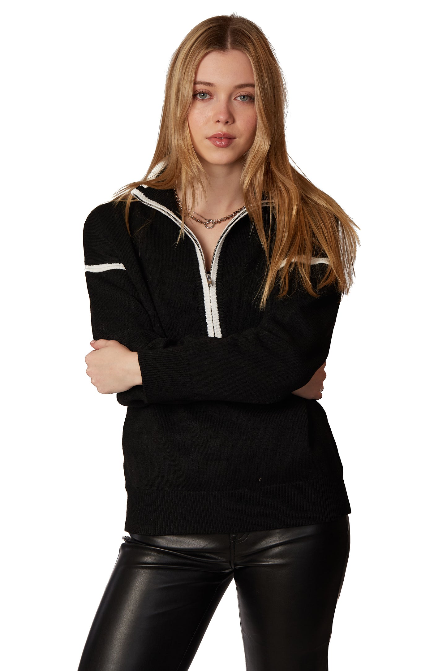 CONTRAST QUARTER ZIP