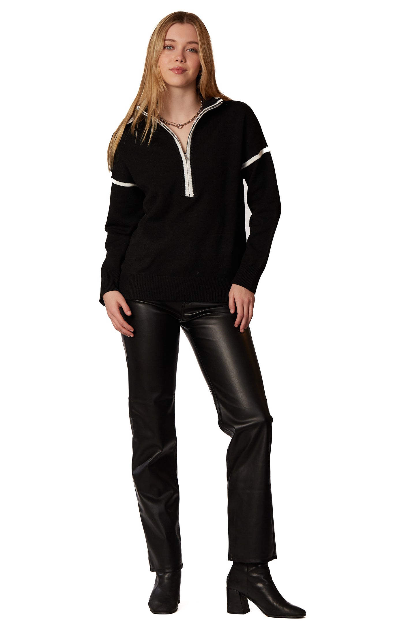 CONTRAST QUARTER ZIP