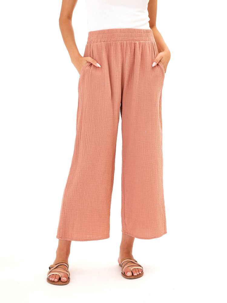 Ivanna Gauze Wide Leg Pant 24"