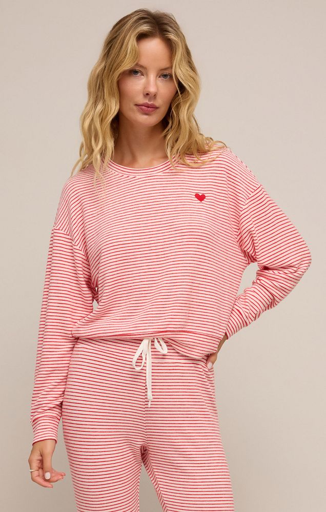 BISOUS STRIPE LS TOP