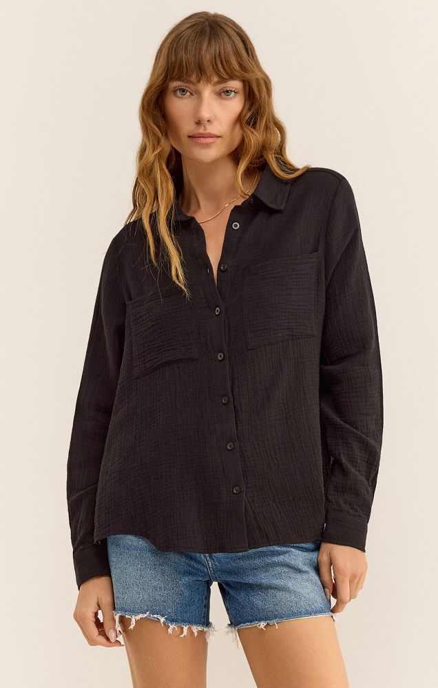 KAILI BUTTON UP GAUZE TOP