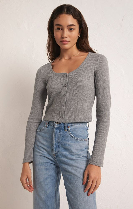 CIANA CROPPED WAFFLE TOP