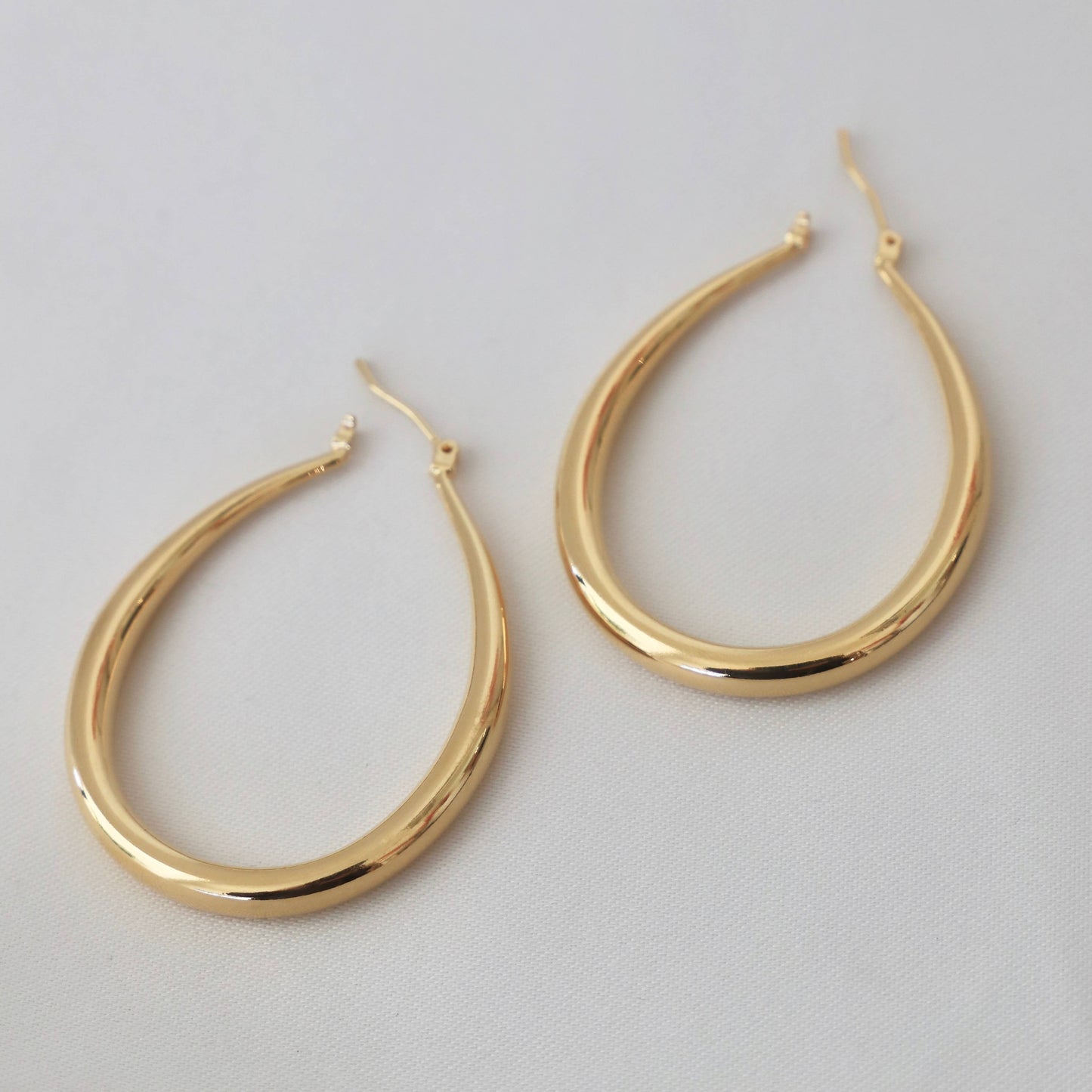 Katie Waltman Jewelry - LARGE TEARDROP HOOP EARRINGS