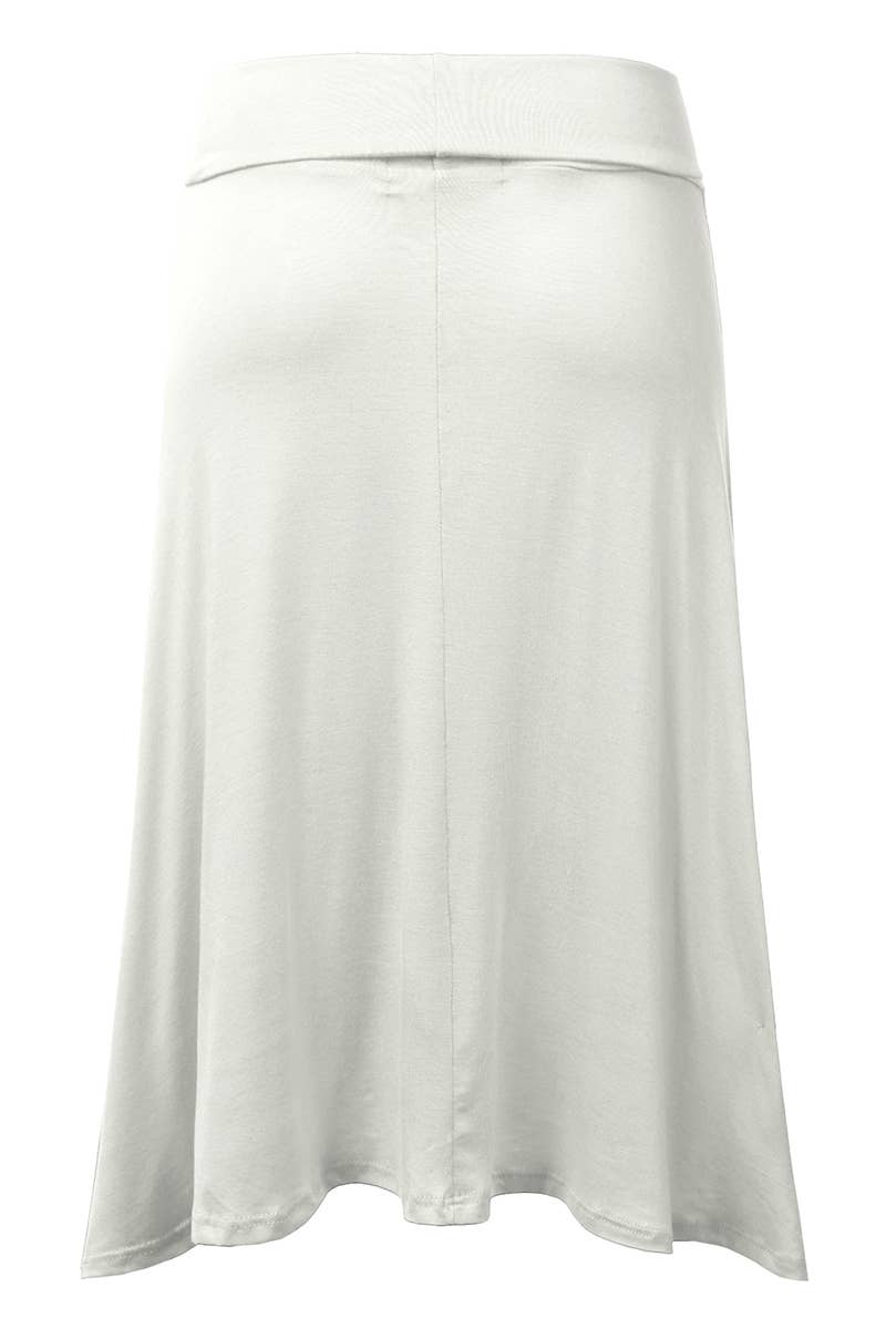 High Waist Elastic Flared Midi Skirt - NINEXIS
