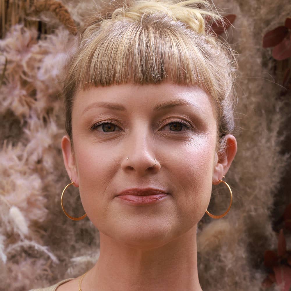 Amano Studio - 1.5" Hammered Hoop Earrings