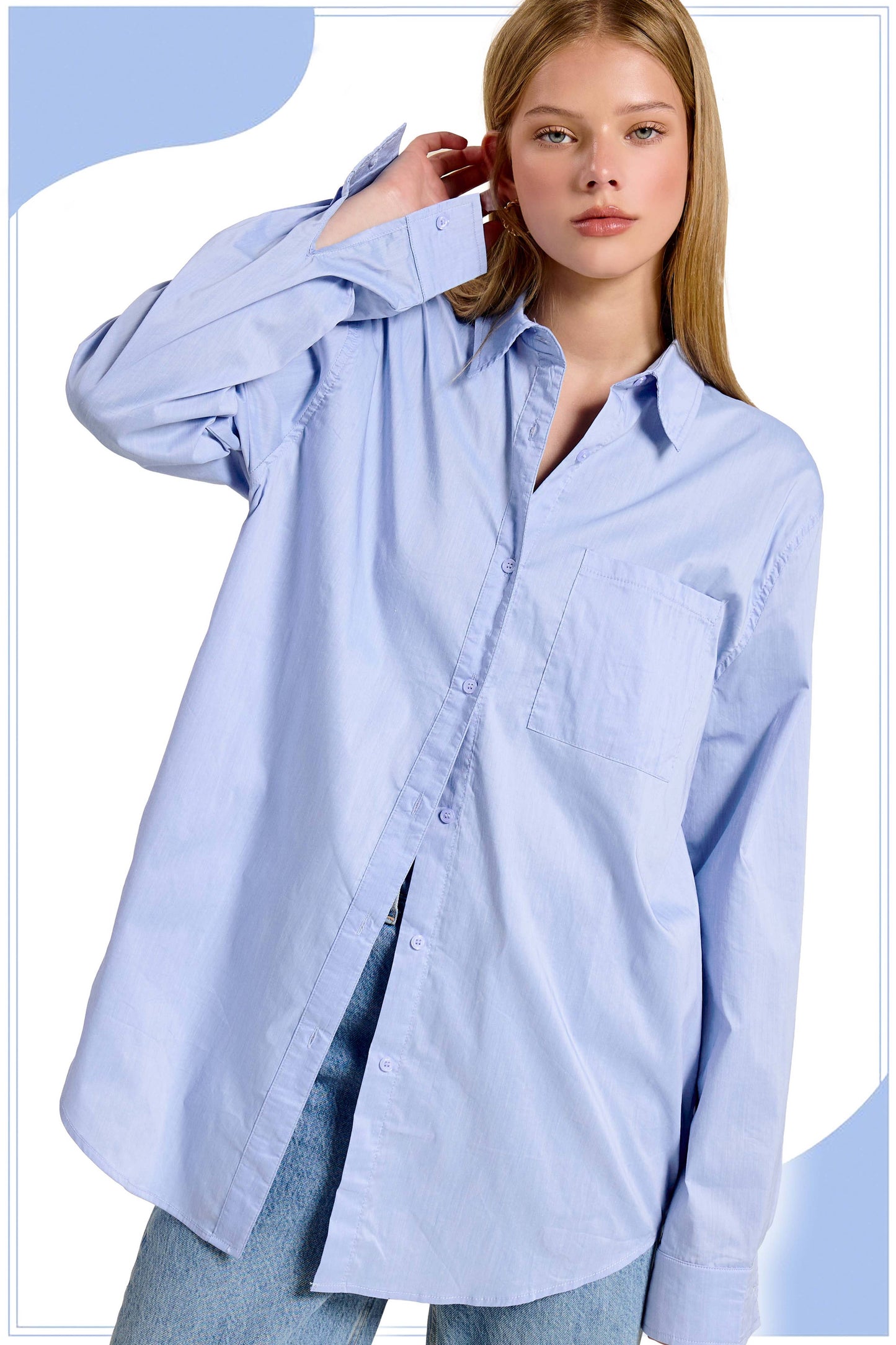 La Miel - SRT7809-Classic Collared Button Down Poplin Shirts