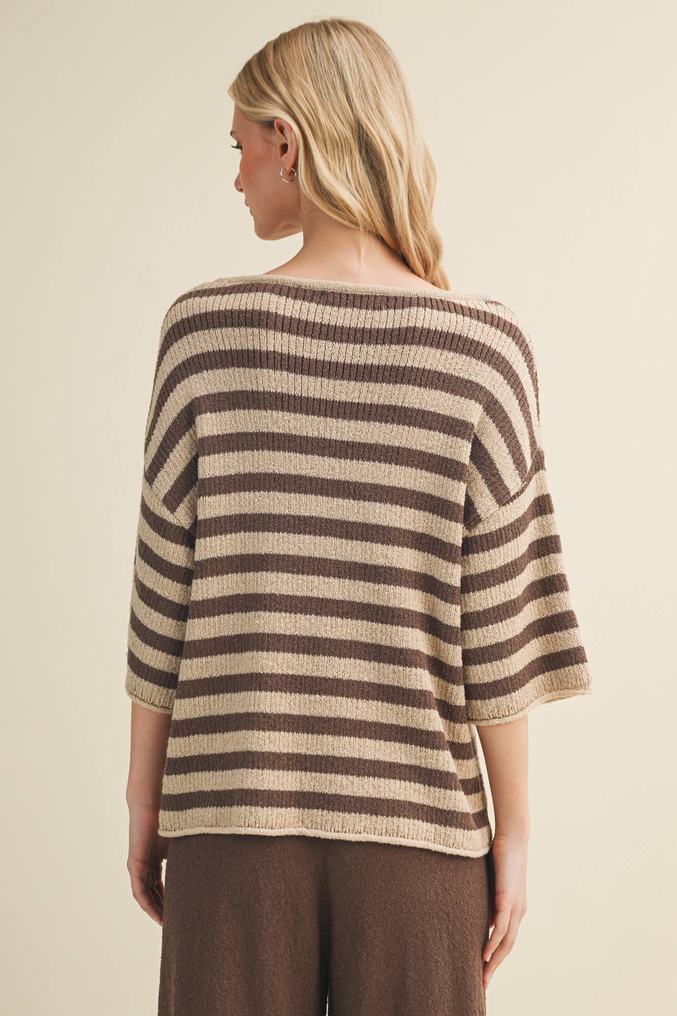 Mustard Seed - Engineered Stripe Bateau Neck Pullover