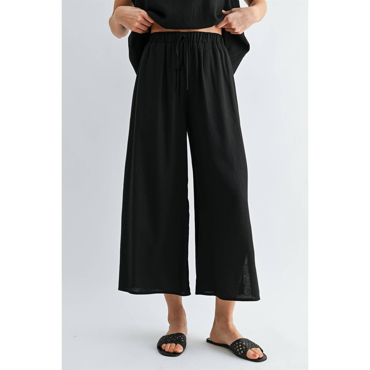 FUN2FUN - SIDE SLIT LINEN PANTS