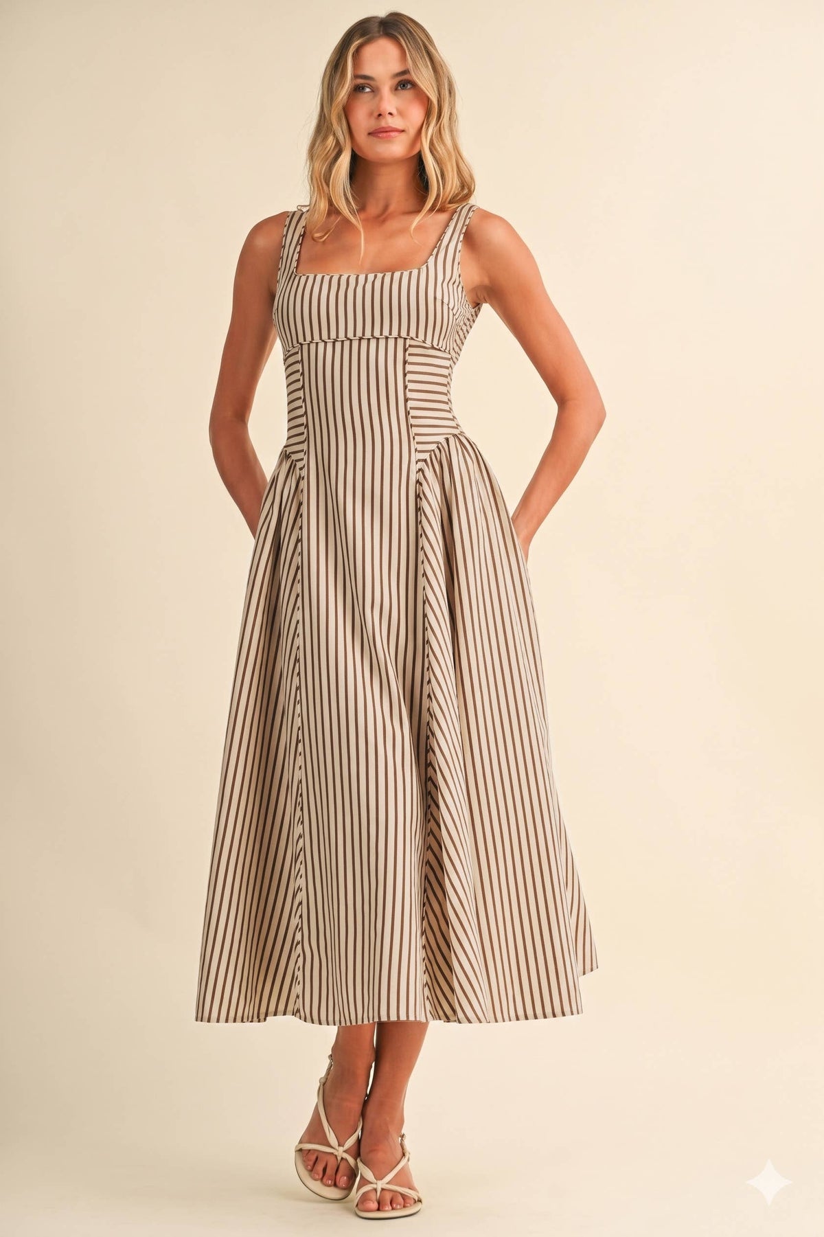 STRIPED MIDI DRESS - Klesis