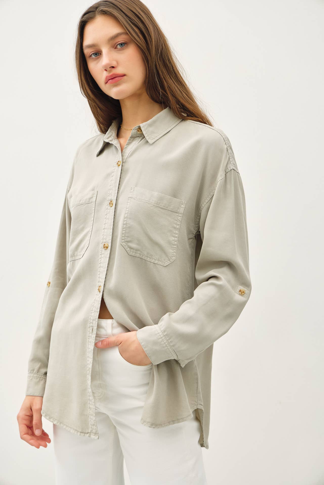Be Cool - SOFT-WASHED TENCEL OVERSIZED SHIRT