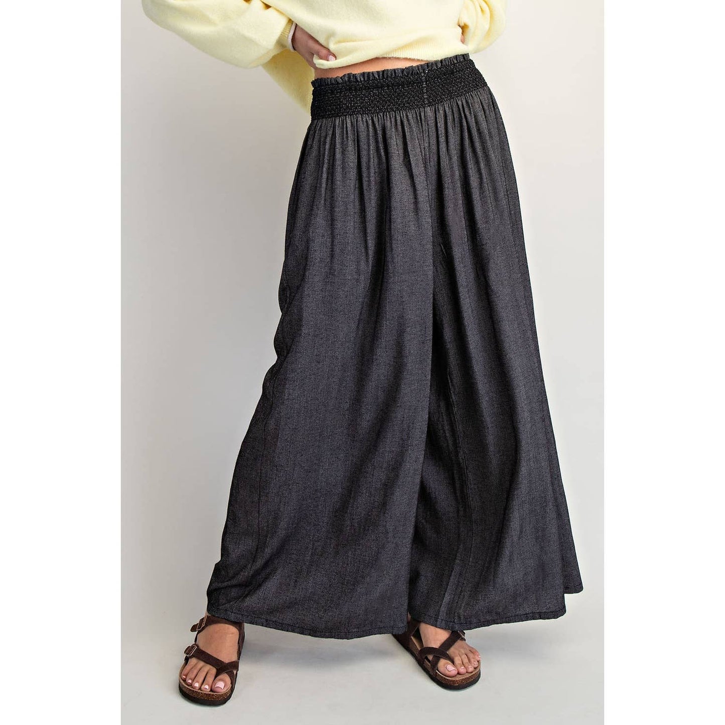 COTIERRA - LINEN-BLEND WIDE PANTS
