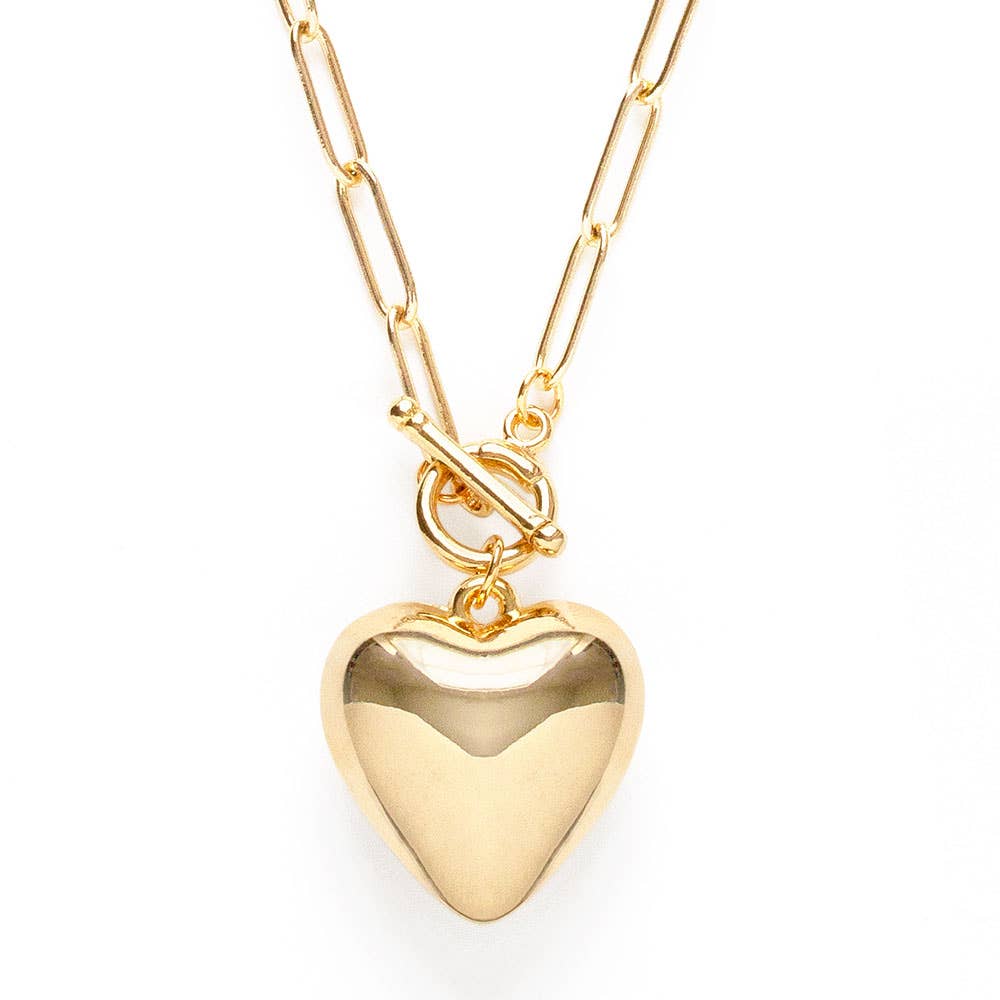 Amano Studio - Small Puffed Heart on Toggle Chain Necklace