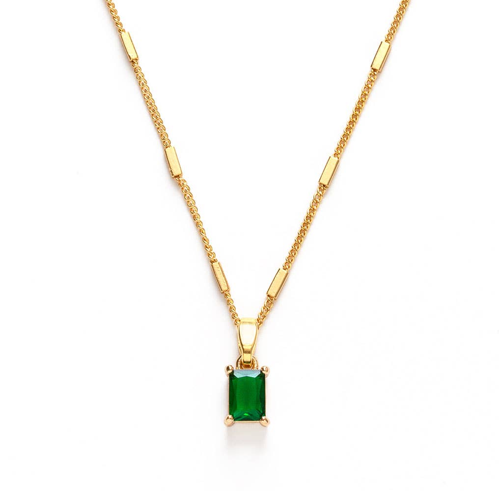 Emerald Green Pendant Necklace - Amano Studio