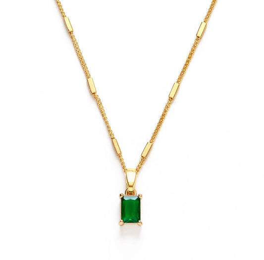 Emerald Green Pendant Necklace - Amano Studio