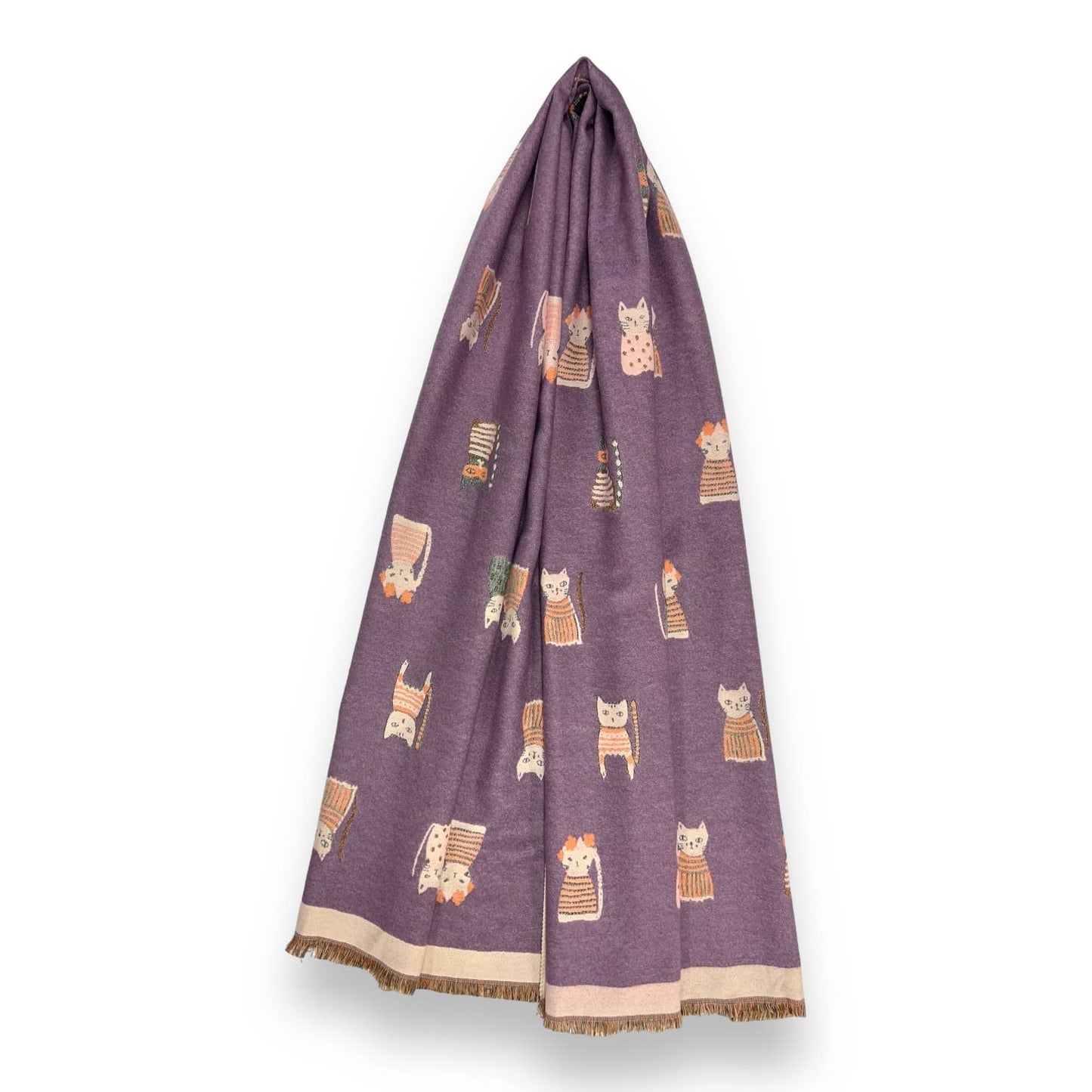 London Scarves - Colourful Cat prints on Wool blend